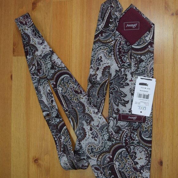 $590 BRIONI Handmade Burgundy Silver Floral Geometric Silk Tie Paisley Italy XL - Picture 10 of 13